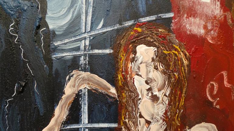 Original Abstract Expressionism Erotic Painting by Fernando Nievas