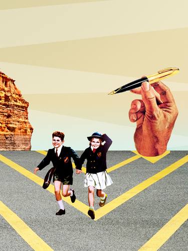 Original Surrealism Education Collage by Jaume Serra Cantallops