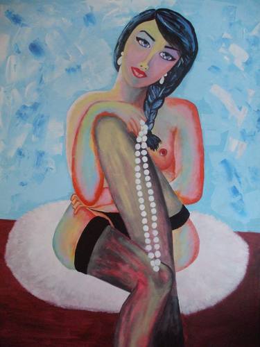Original Figurative Erotic Paintings by Maria Cunha