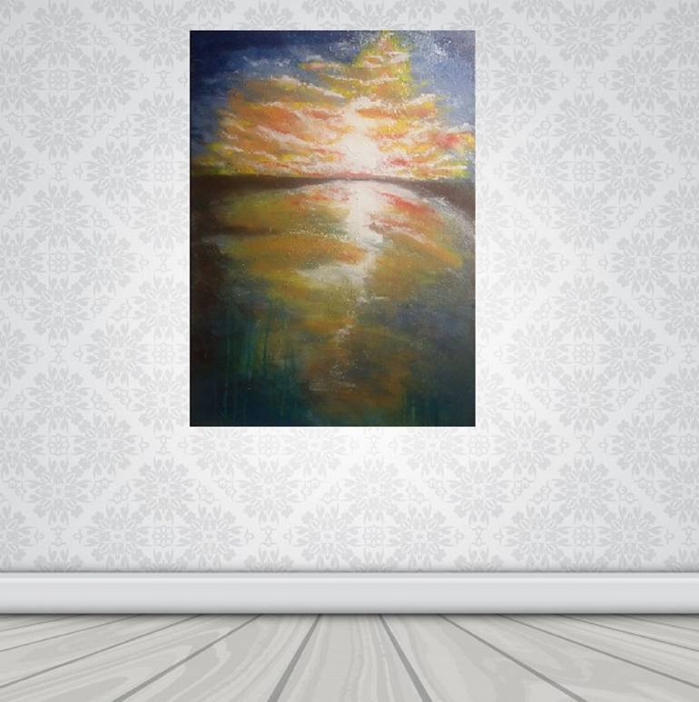 Original Abstract Seascape Painting by Maria Cunha