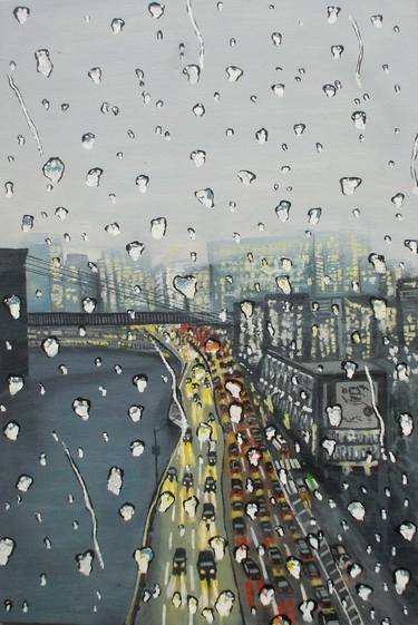 Original Figurative Cities Paintings by Maria Cunha