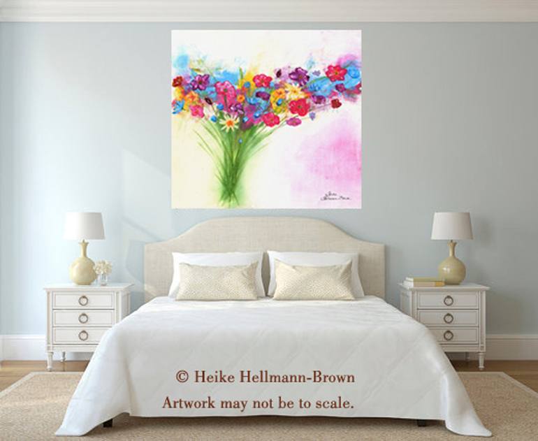 Original Abstract Floral Painting by Heike Hellmann-Brown