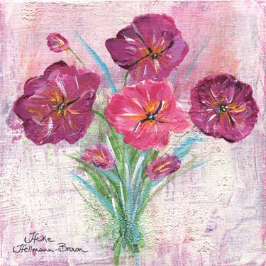 Original Abstract Floral Paintings by Heike Hellmann-Brown