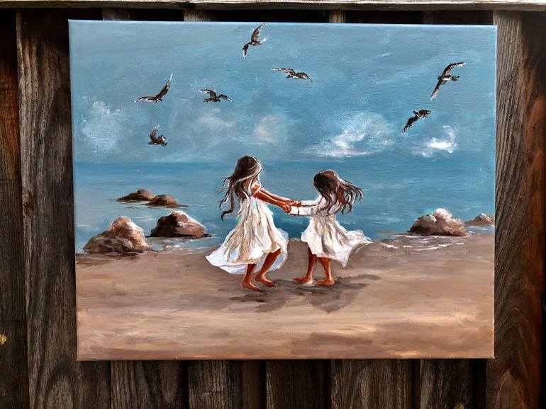 Original Expressionism Children Painting by Inna Montano