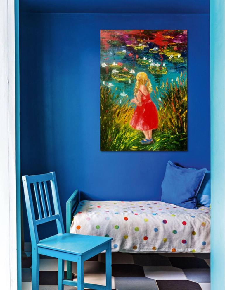 Original Expressionism Children Painting by Inna Montano