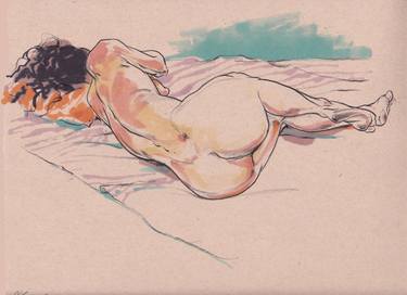 Original Figurative Nude Drawings by chris kunze