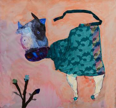 Print of Art Deco Cows Paintings by Ismael Rodriguez