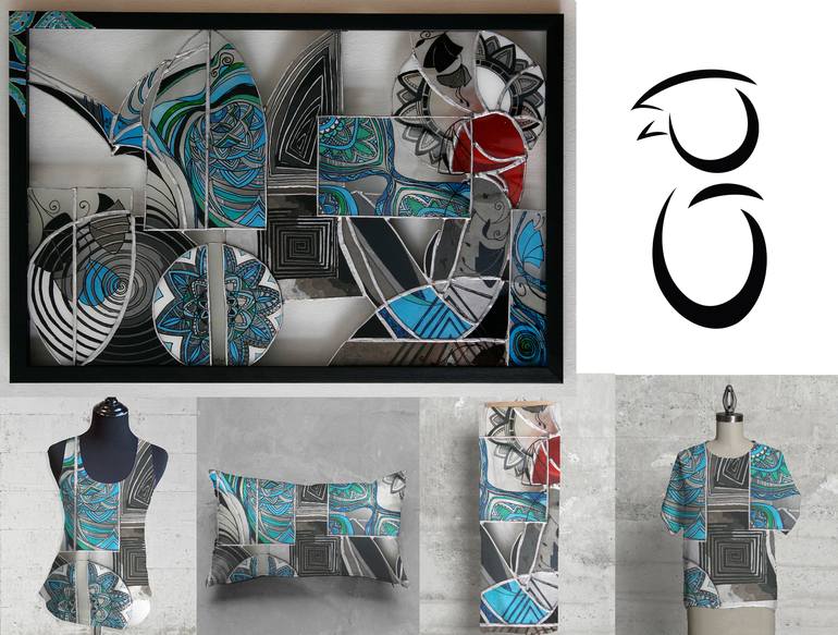 Original Art Deco Abstract Collage by Cecilia Gainaru