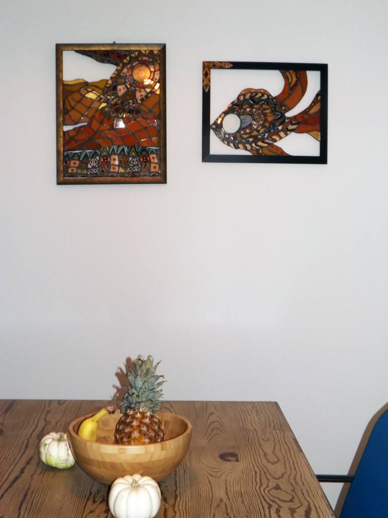 Original Art Deco Abstract Painting by Cecilia Gainaru