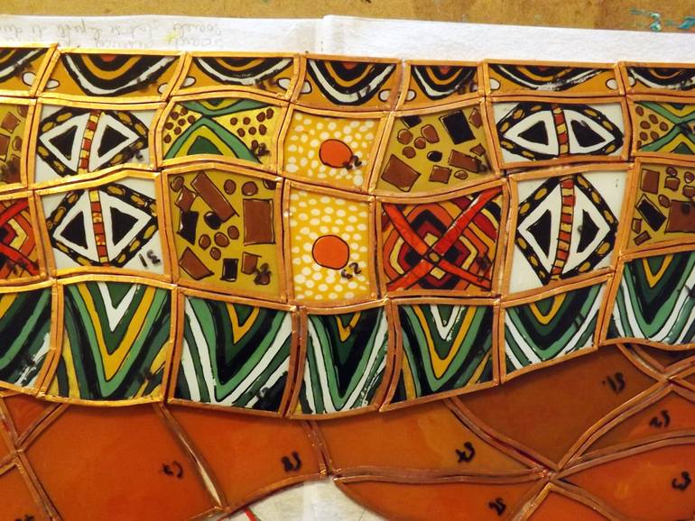 Original Art Deco Abstract Painting by Cecilia Gainaru