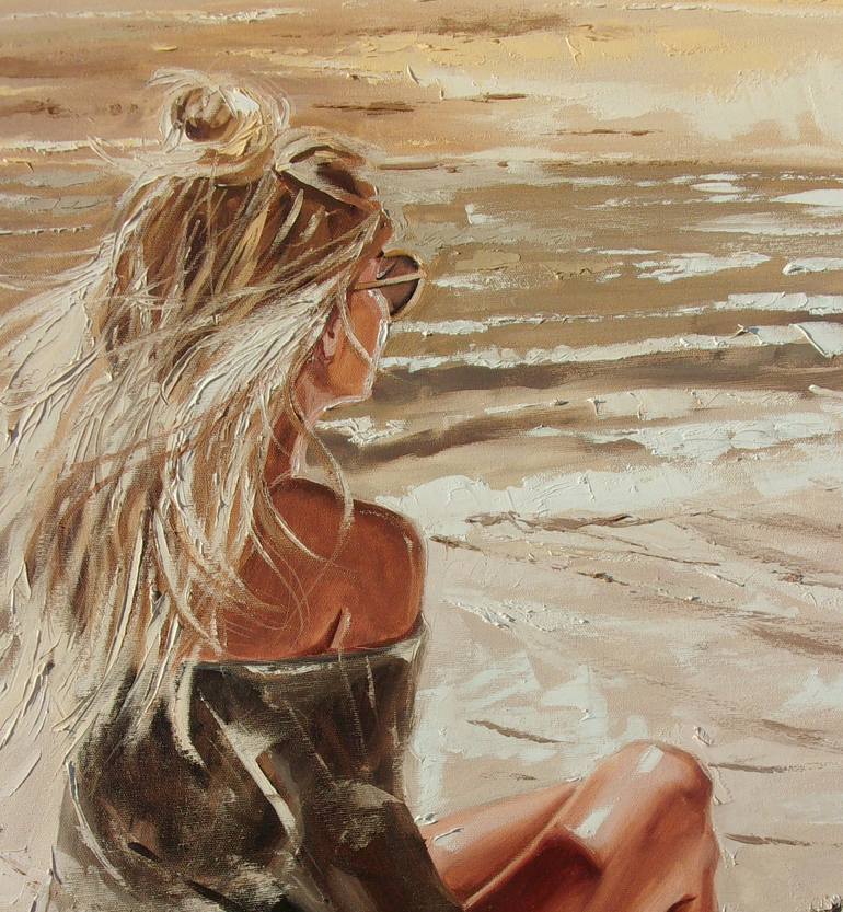 Original Beach Painting by Monika Luniak