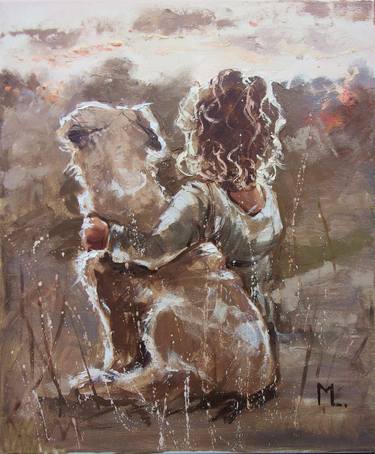 Original Figurative Children Paintings by Monika Luniak