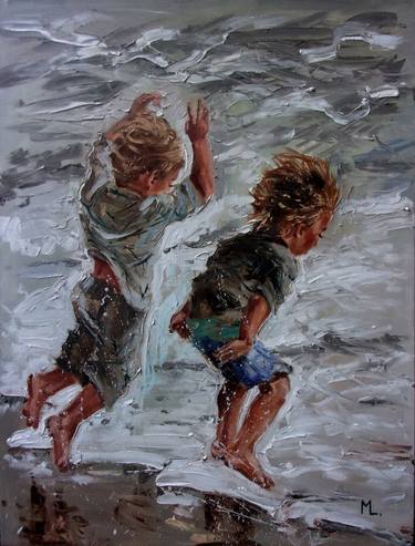 Print of Expressionism Children Paintings by Monika Luniak