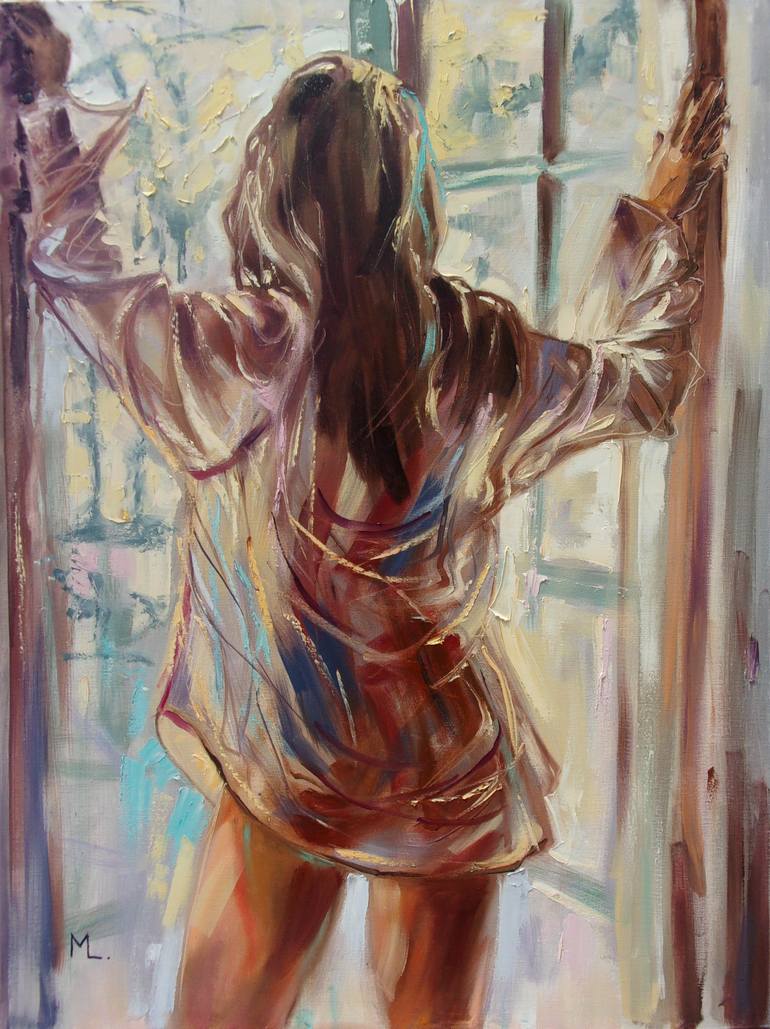 Original Figurative Nude Painting by Monika Luniak