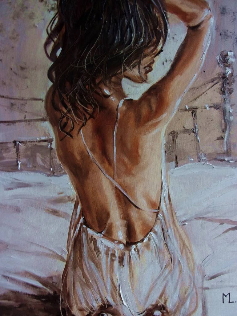 Original Figurative Nude Painting by Monika Luniak