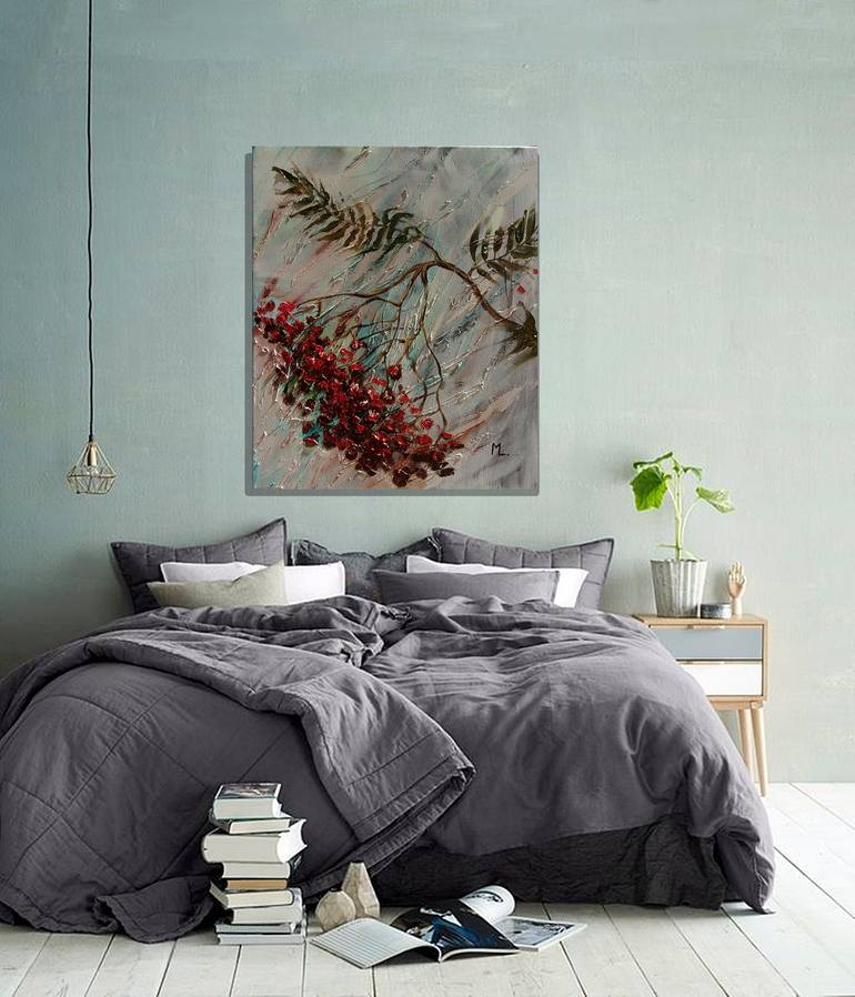 Original Abstract Floral Painting by Monika Luniak