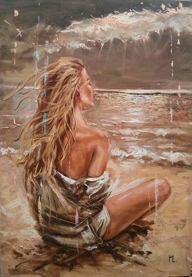 Print of Fine Art Beach Paintings by Monika Luniak