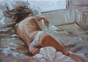 Print of Figurative Erotic Paintings by Monika Luniak