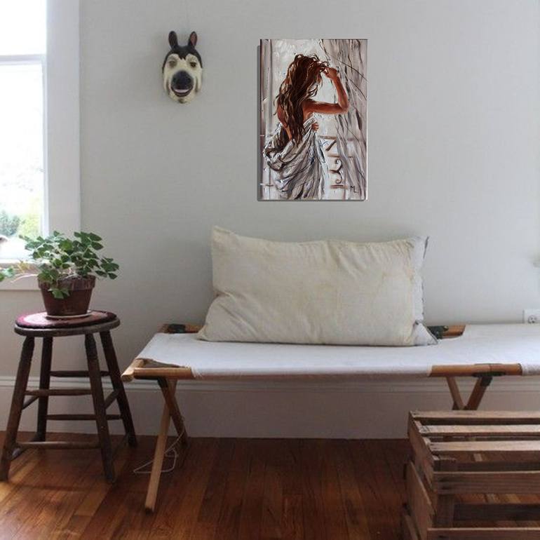 Original Expressionism Nude Painting by Monika Luniak