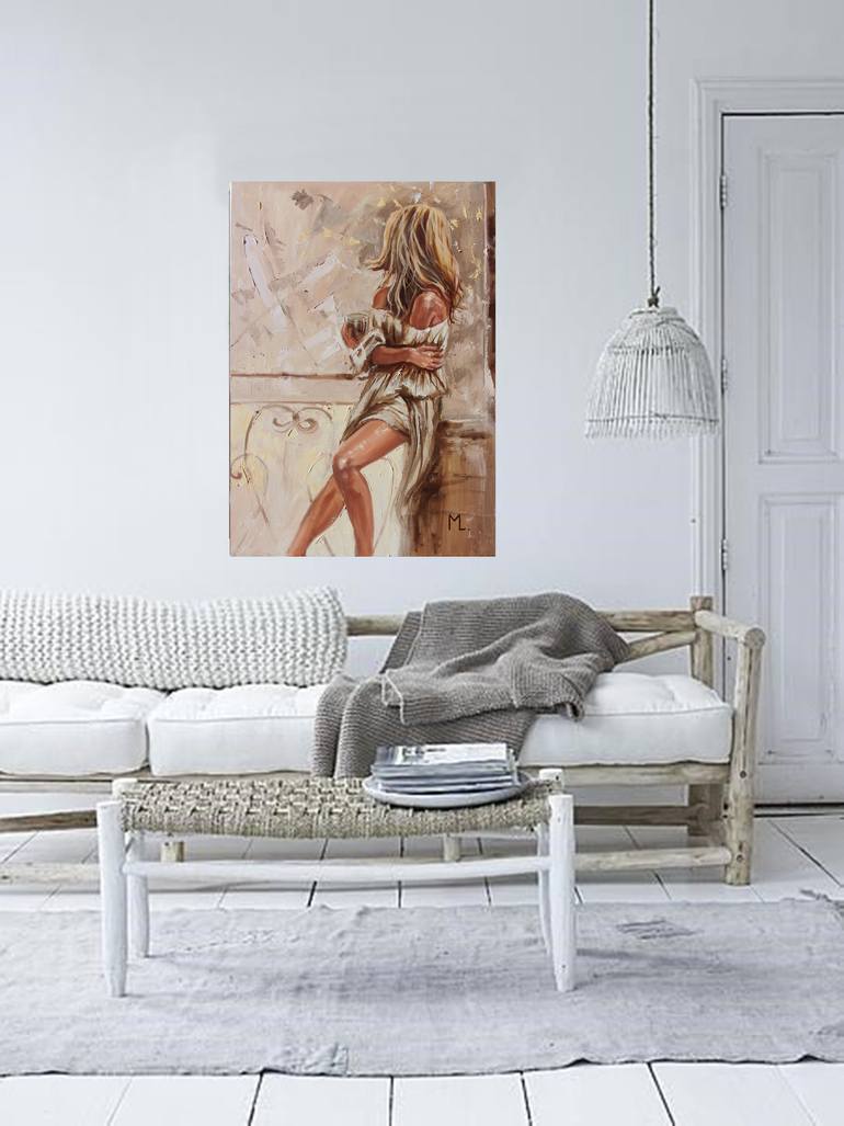Original Expressionism Women Painting by Monika Luniak