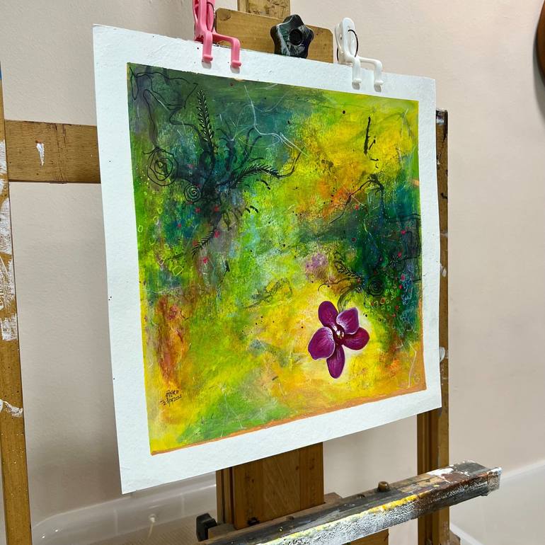 Original Abstract Expressionism Floral Painting by Aarti Bartake