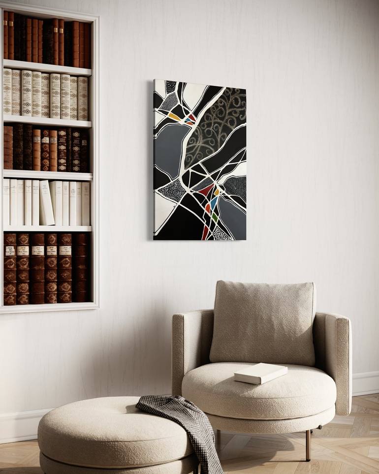 Original Abstract Expressionism Architecture Painting by Aarti Bartake
