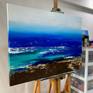 Abstract painting 'Secrets of the Sea 4' by Aarti Bartake, In studio pic
