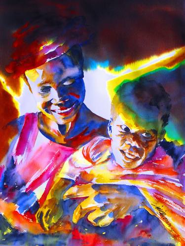 Print of Figurative Love Paintings by INI BROWN