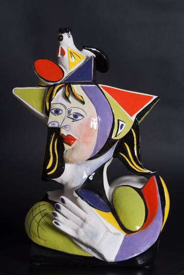 Original Cubism People Sculpture by Annick Ibsen