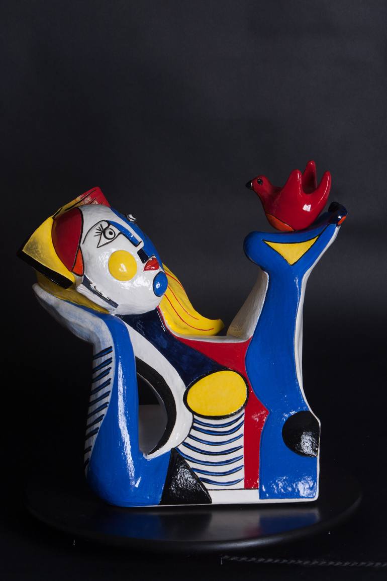 Original Cubism Women Sculpture by Annick Ibsen