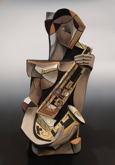 Original Cubism Music Sculpture by Annick Ibsen