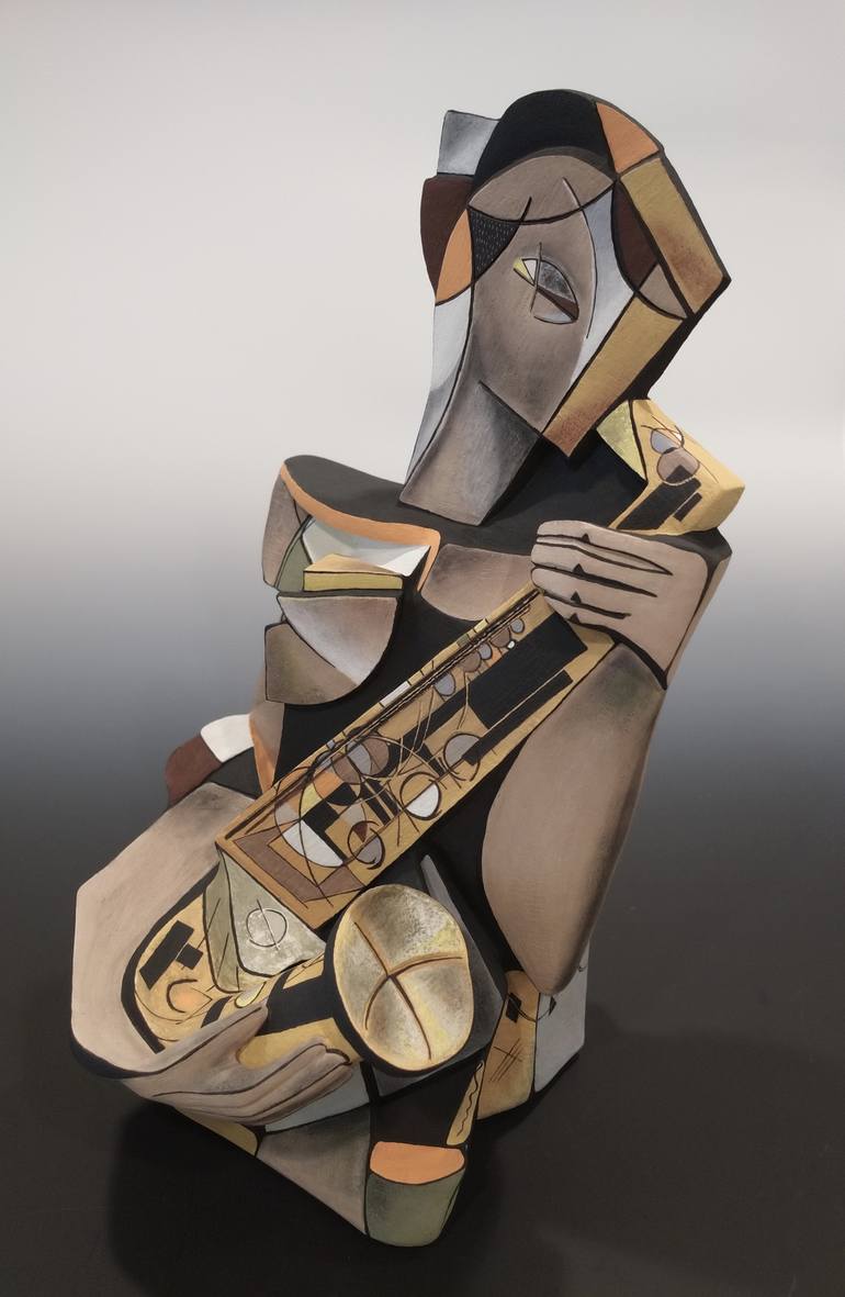 Original Cubism Music Sculpture by Annick Ibsen