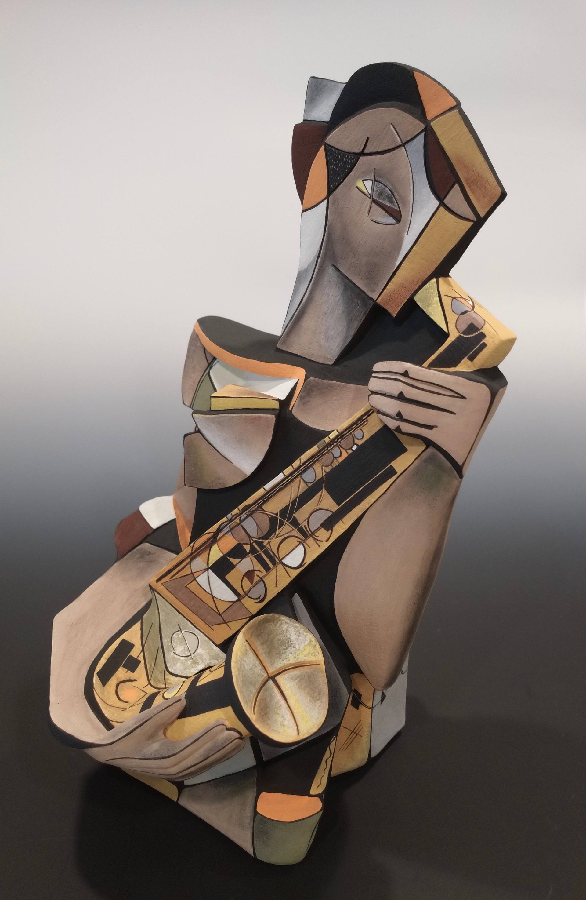Jazz: The Saxophone Player Sculpture by Annick Ibsen | Saatchi Art
