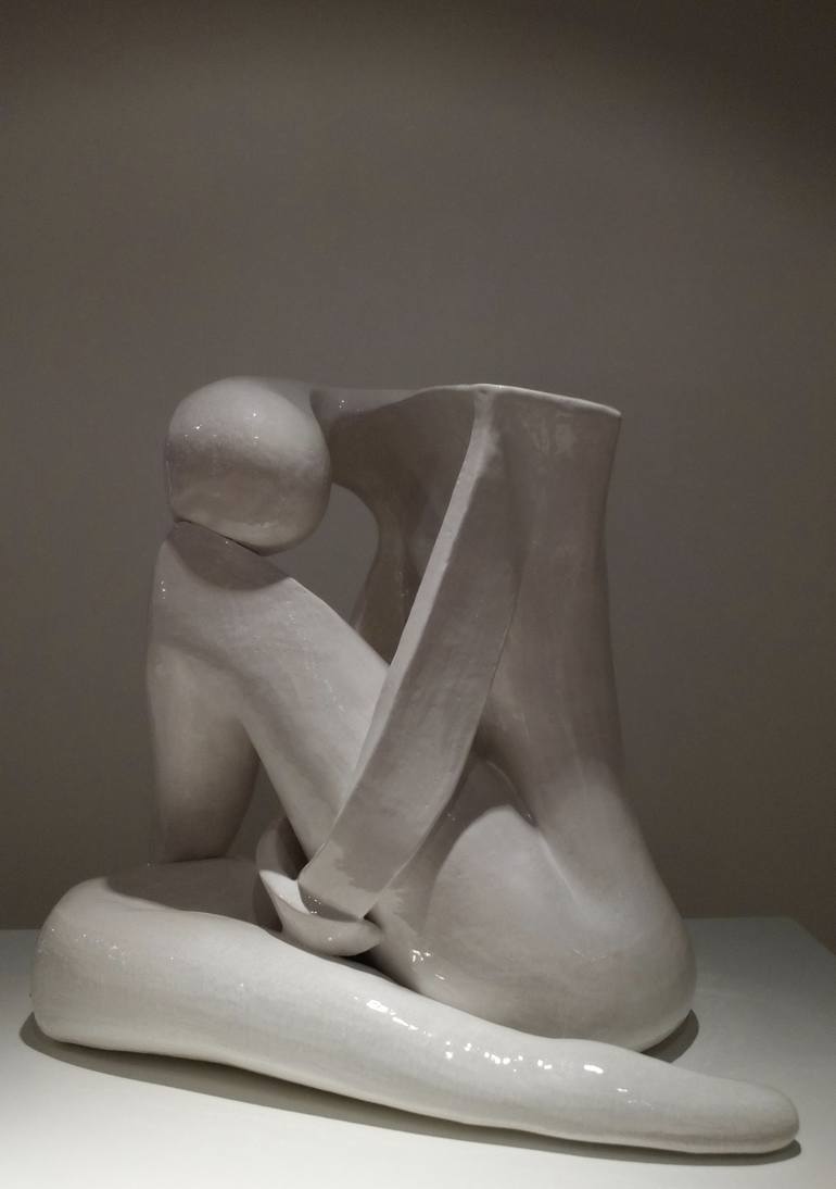 Original Figurative Nude Sculpture by Annick Ibsen