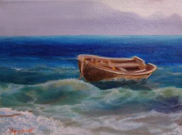 Original Classicism Boat Paintings by Ageliki Alexandridou