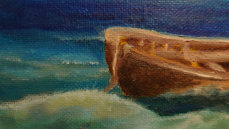 Original Classicism Boat Painting by Ageliki Alexandridou