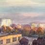 A detail of painting Ukraine city before the war