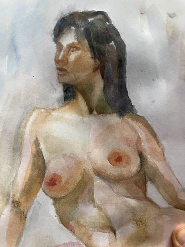 Nude girl original watercolour painting thumb