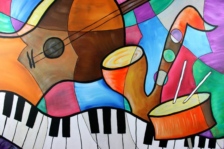 Jazz Band Inspired By Eric Waugh Art Print
