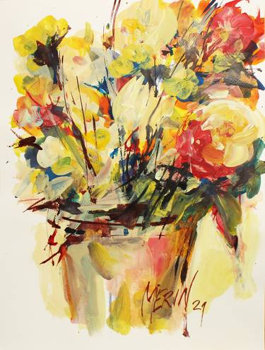 Print of Expressionism Floral Paintings by Danko Merin