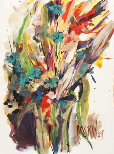 Original Expressionism Floral Painting by Danko Merin