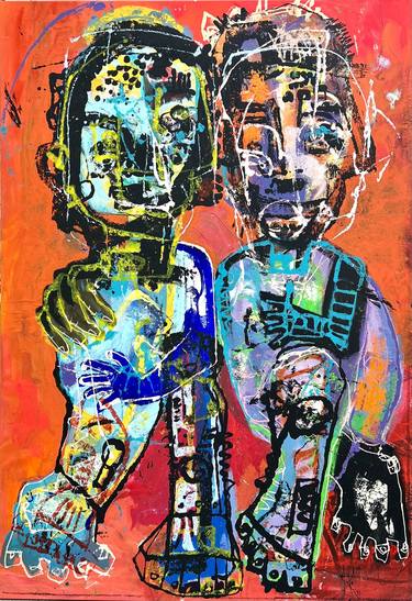 Original Expressionism Men Paintings by Christian Dugardeyn