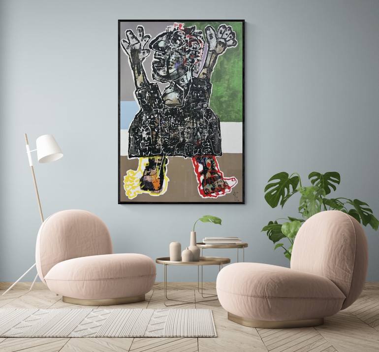 Original Expressionism Men Painting by Christian Dugardeyn