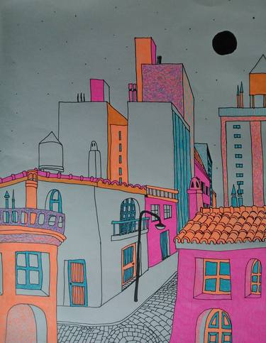Print of Figurative Cities Drawings by Javier Muñiz
