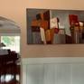 Contemporary latin-american artist Alicia Savio with her original oil painting "Futuro".
