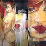 Contemporary latin-american artist Alicia Savio in her art studio