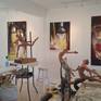 Contemporary latin-american artist Alicia Savio in her art studio