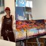 Contemporary latin-american artist Alicia Savio showing her art studio.