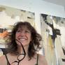 Contemporary Latin American Artist Alicia Savio in her Art Studio