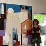 Contemporary Latin American Artist Alicia Savio in her art studio.